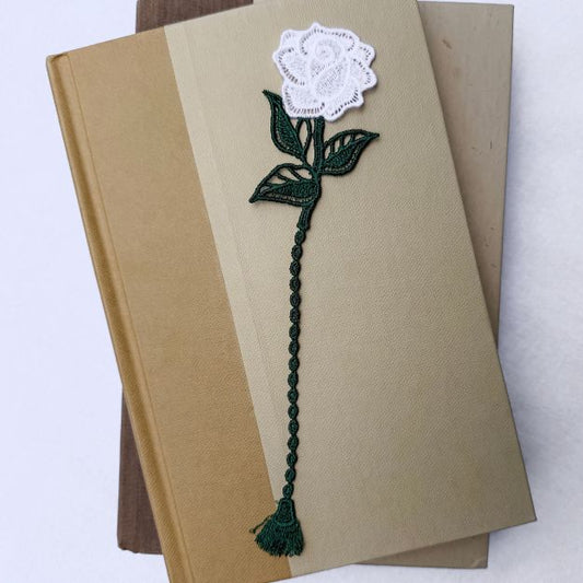 Rose Embroidered Free Standing Lace Floral Bookmark