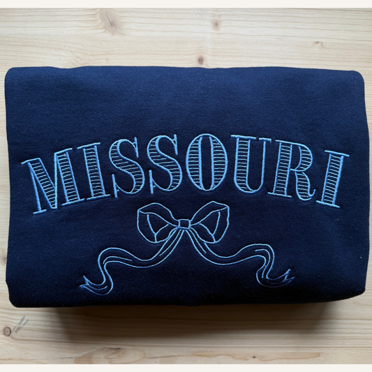 Missouri Bow Embroidered Sweatshirt